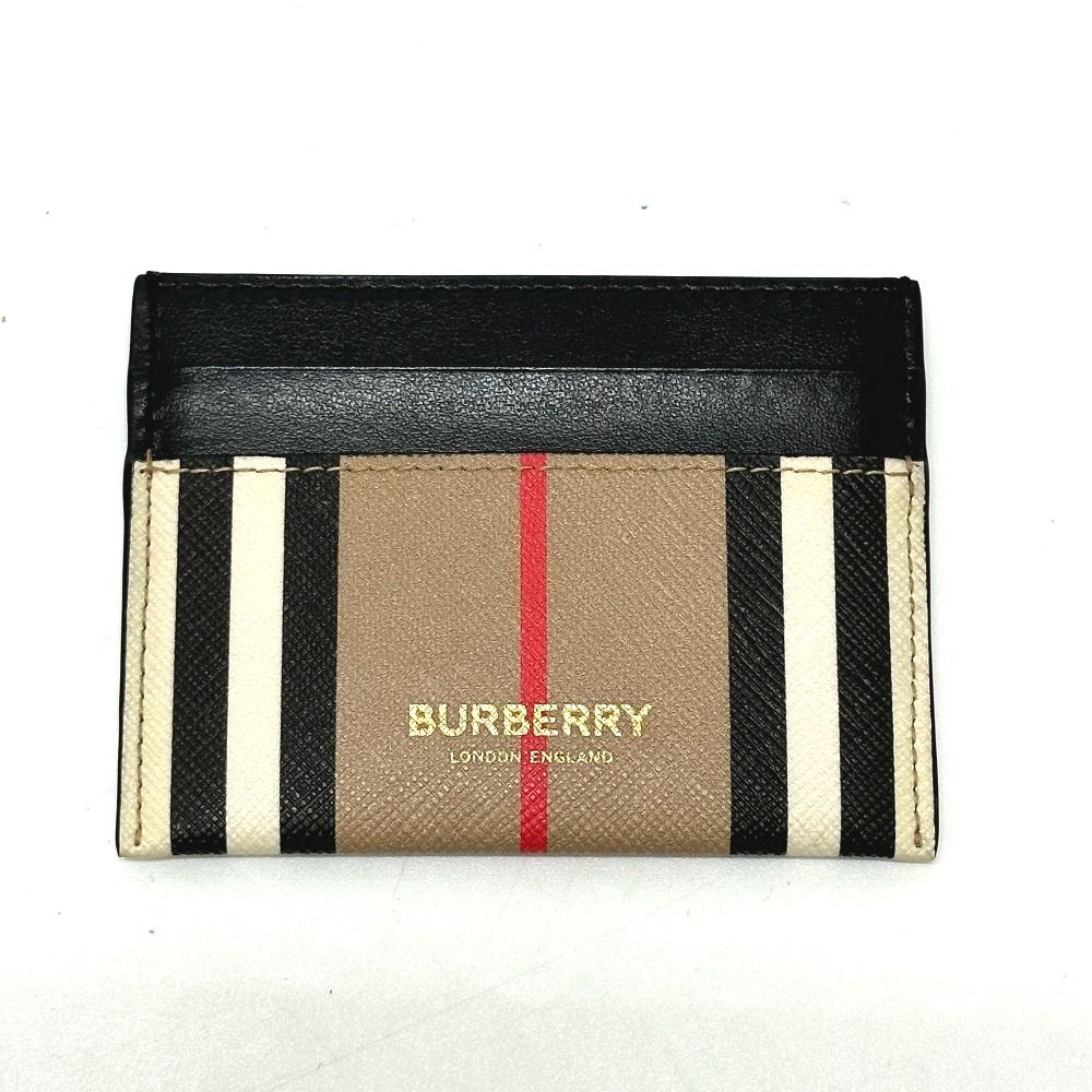 BURBERRY バーバリー カードケース チェック ロゴ レザー - メルカリ