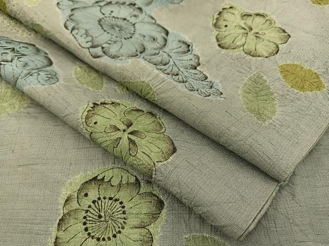 平和屋着物▽上質な小紋 単衣 紬地 絞り 辻が花 正絹 逸品 BAAQ4912du  