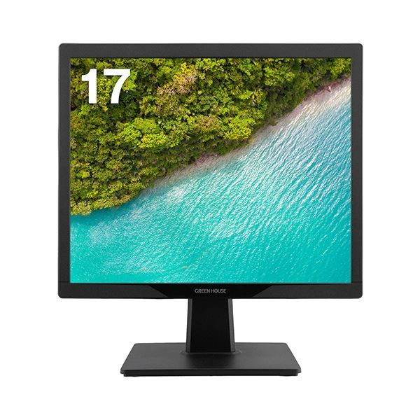 グリーンハウス17型スクエア フル LED液晶ディスプレイ ブラック GH-LCS17D-BK 1台