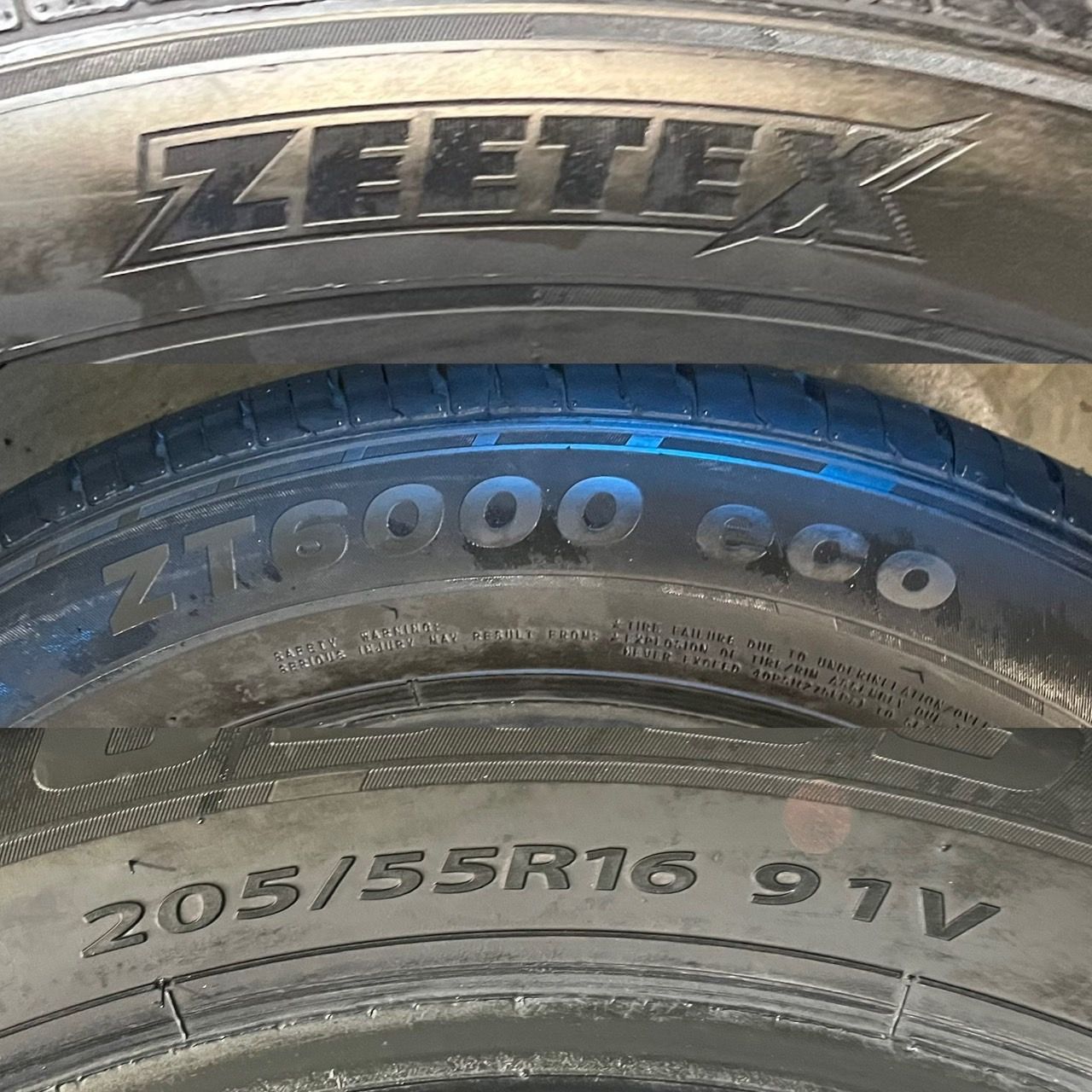 うっすらイボ 2025 製 約9.9分山 ジーテックス ZEETEX ZT6000 eco 205 55R16 4本 h_491 TRITUETUBI_COM
