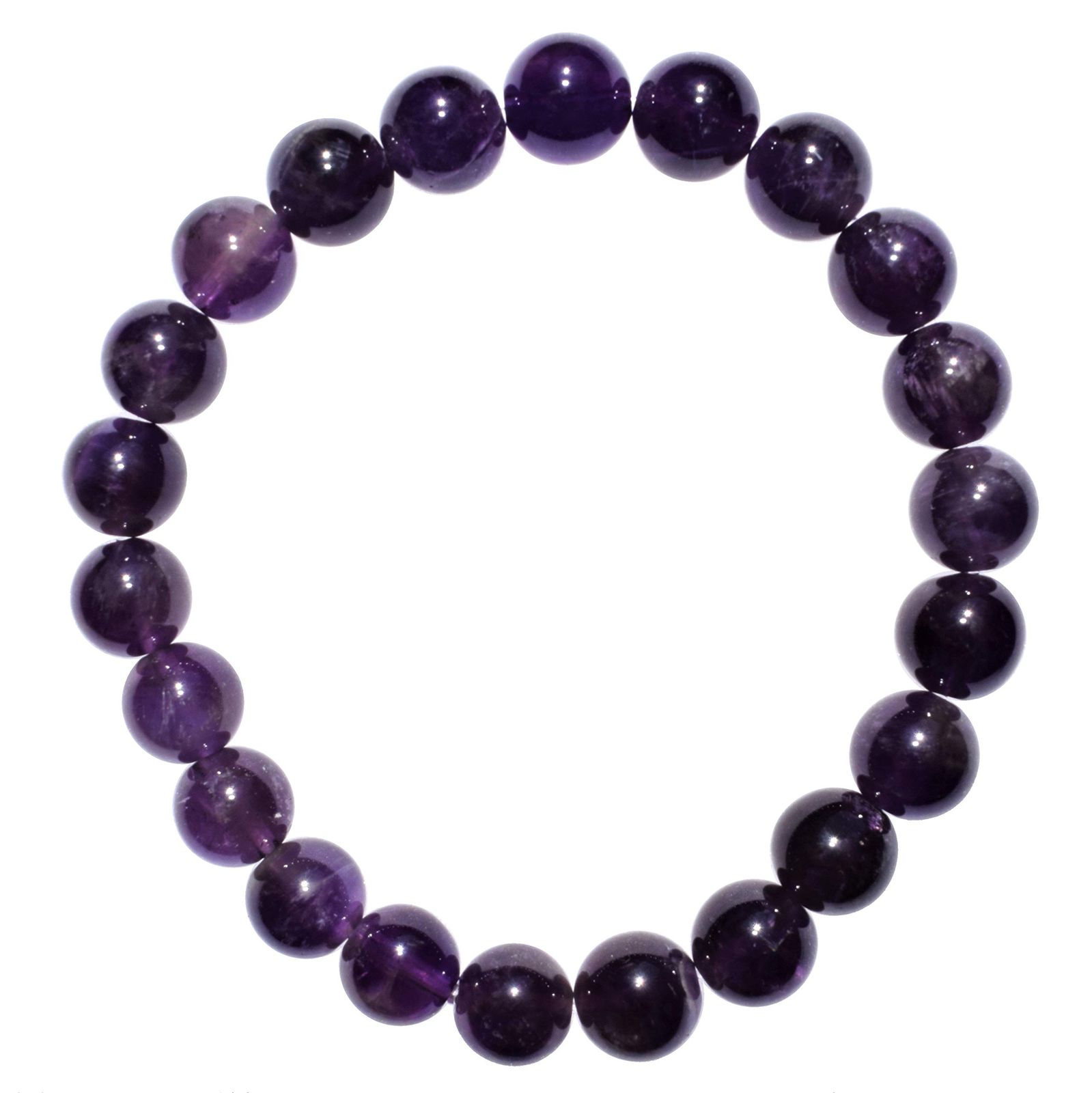 Zenergy Gems チャージドアメジスト クリスタルブレスレット [natural dark amethyst 8mm round]