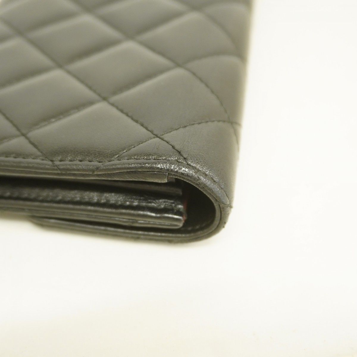 5hb0674-h】シャネル 長財布 マトラッセ ラムスキン ブラック ゴールド  