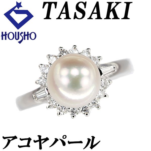 大珠☆アコヤ真珠　ダイヤモンド　ダイヤモンド　Pt900　リング　ソーティング付 PEARLS and DIAMONDS / アコヤ花珠真珠×ダイヤモンドリング