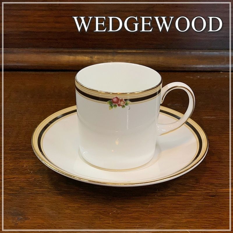 廃盤 ウェッジウッド クリオ カップ＆ソーサー 1客 WEDGWOOD CLIO 金彩 英国 イギリス ボーンチャイナ ライン ストレート ウエッジウッド 【RU0126-6】