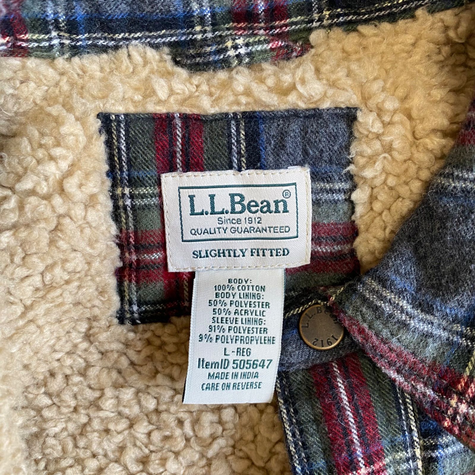 【L.L.Bean】エルエルビーン　ボア スコッチ・プラッド・フランネル・シャツ　チェックシャツジャケット　ネルシャツ　チェックシャツ