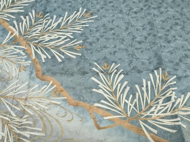 平和屋着物○訪問着 流水枝葉文 暈し染め 金彩 正絹 逸品 DAAW5584ud