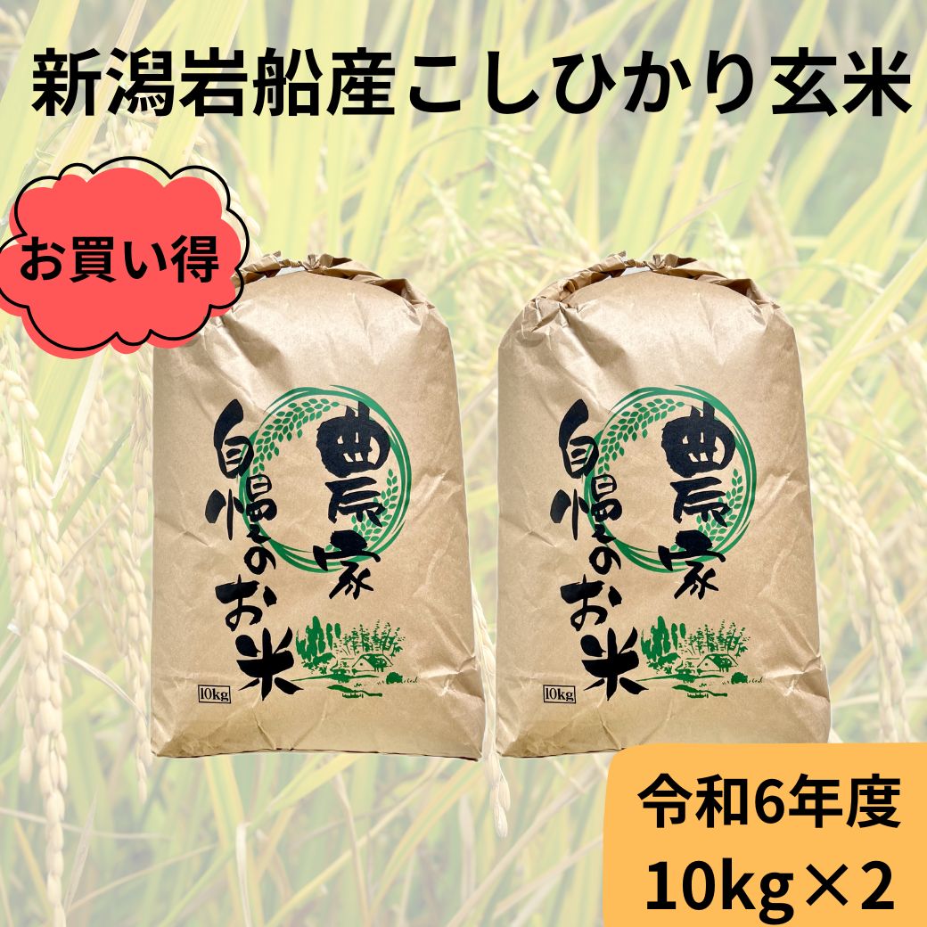 新米！新潟岩船産コシヒカリ玄米 10kg×2