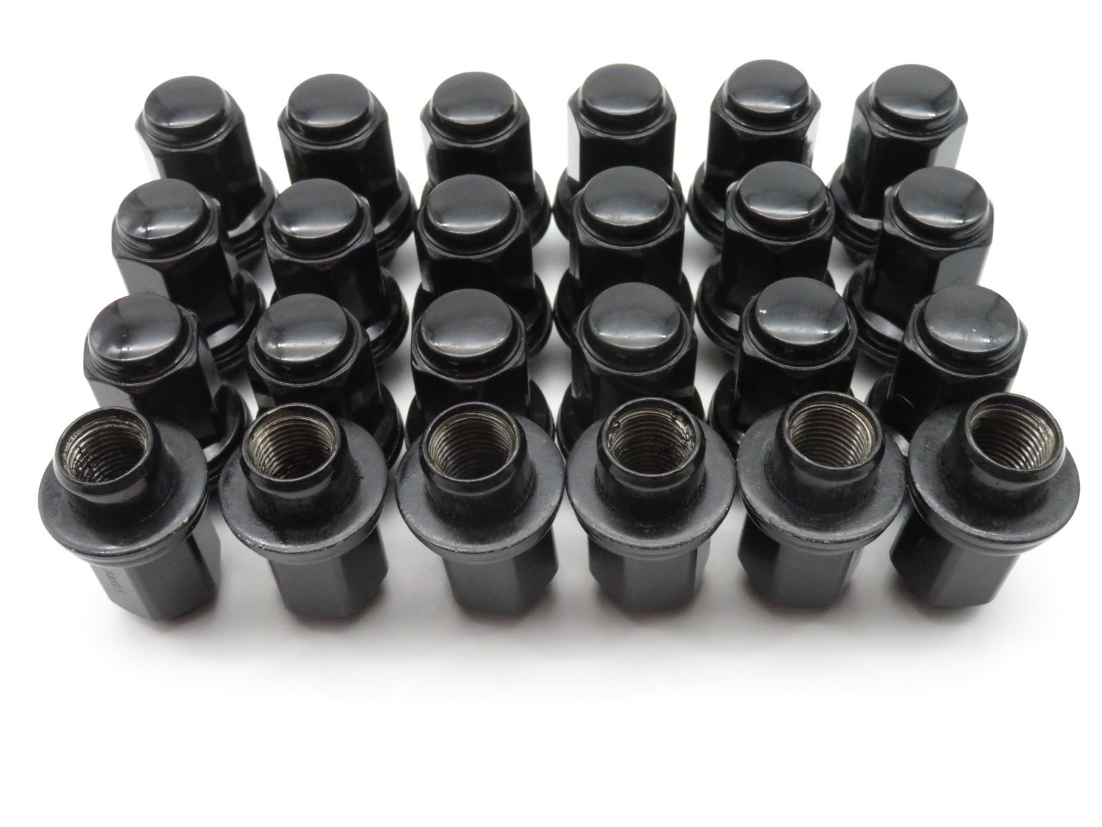 平座ナット 黒 ロング ナット M14 P1.5 24個 21HEX 47㎜ 純正ホイール 