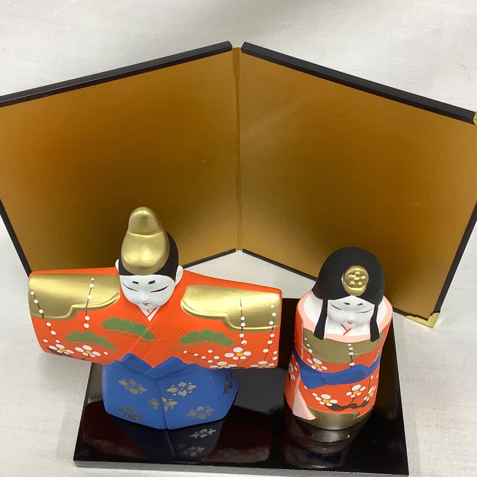 雛人形 昭峰作 立ち雛 親王飾り 金屏風 陶器 D000 - メルカリ