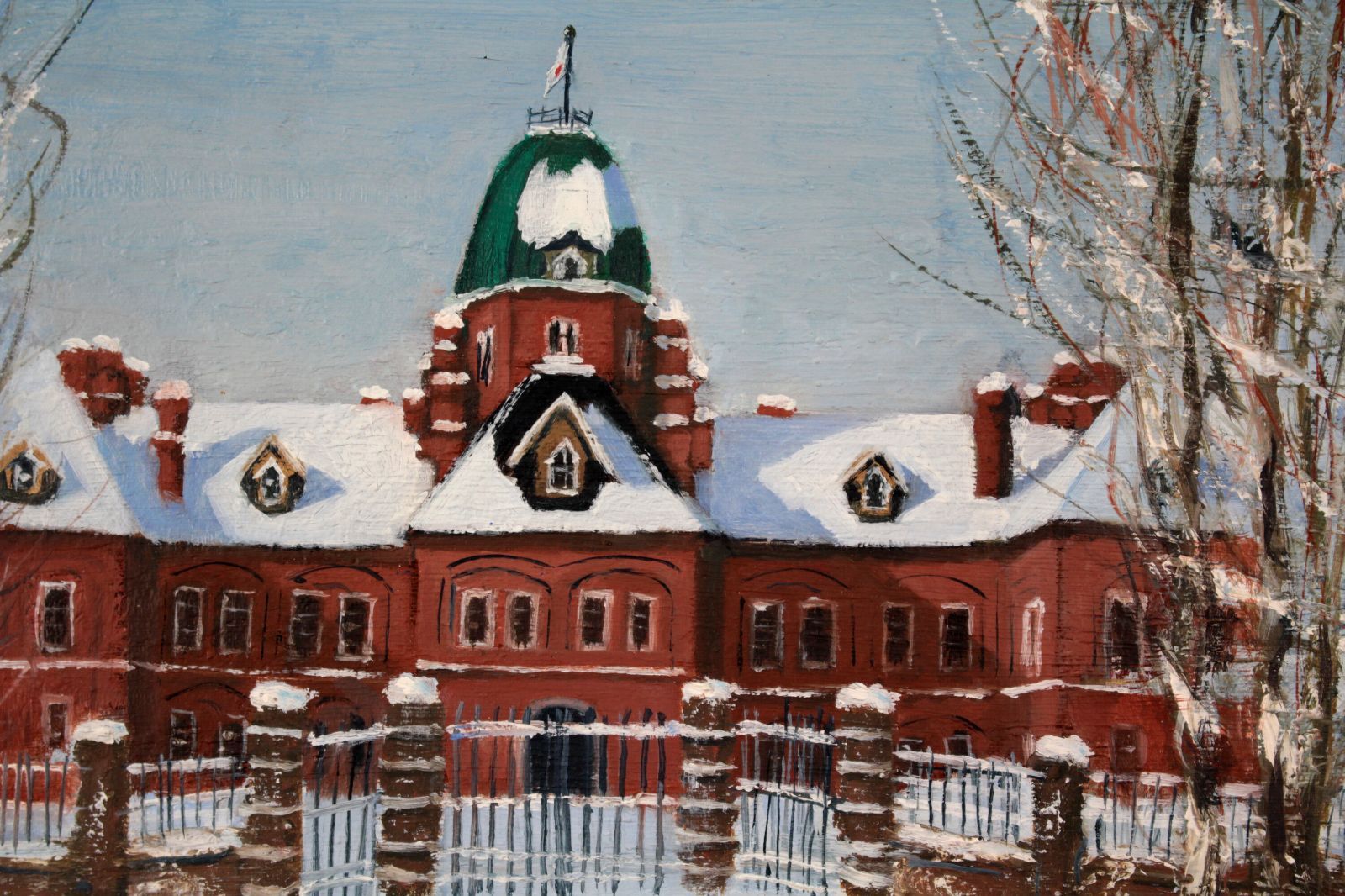 七原正勝『雪の旧道庁』油彩画【真作保証】 絵画 七原正勝『雪の旧道庁』油彩画【真作保証】 絵画 - メルカリ