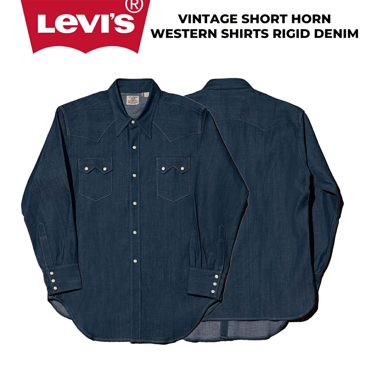 リーバイス ヴィンテージ ショートホーン ウエスタン シャツ リジッド デニム LEVIS VINTAGE SHORT HORN WESTERN SHIRTS RIGID DENIM 001l70002