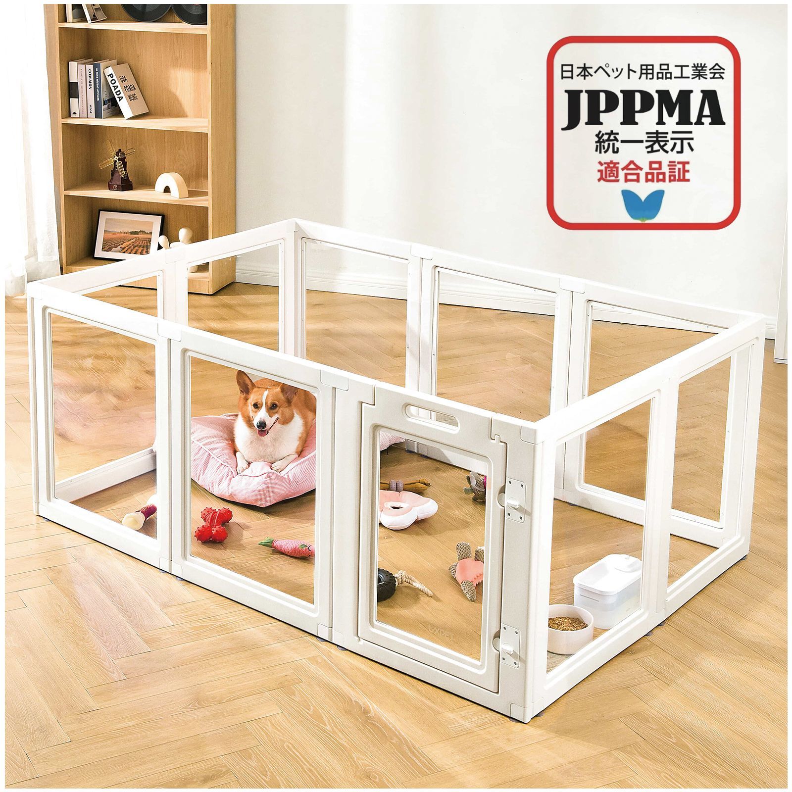 犬 サークル ケージ 透明 アクリル クリアサークル 6面パネル H76cm HIGH