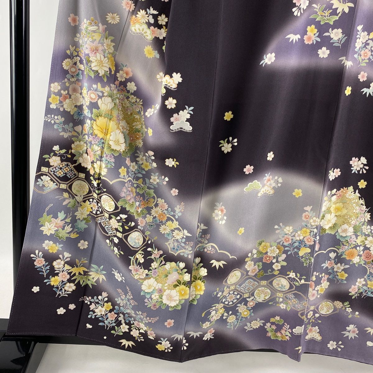 2022新商品 金糸 草花 丸文 袷 M 裄丈67cm 身丈157cm 訪問着 刺繍