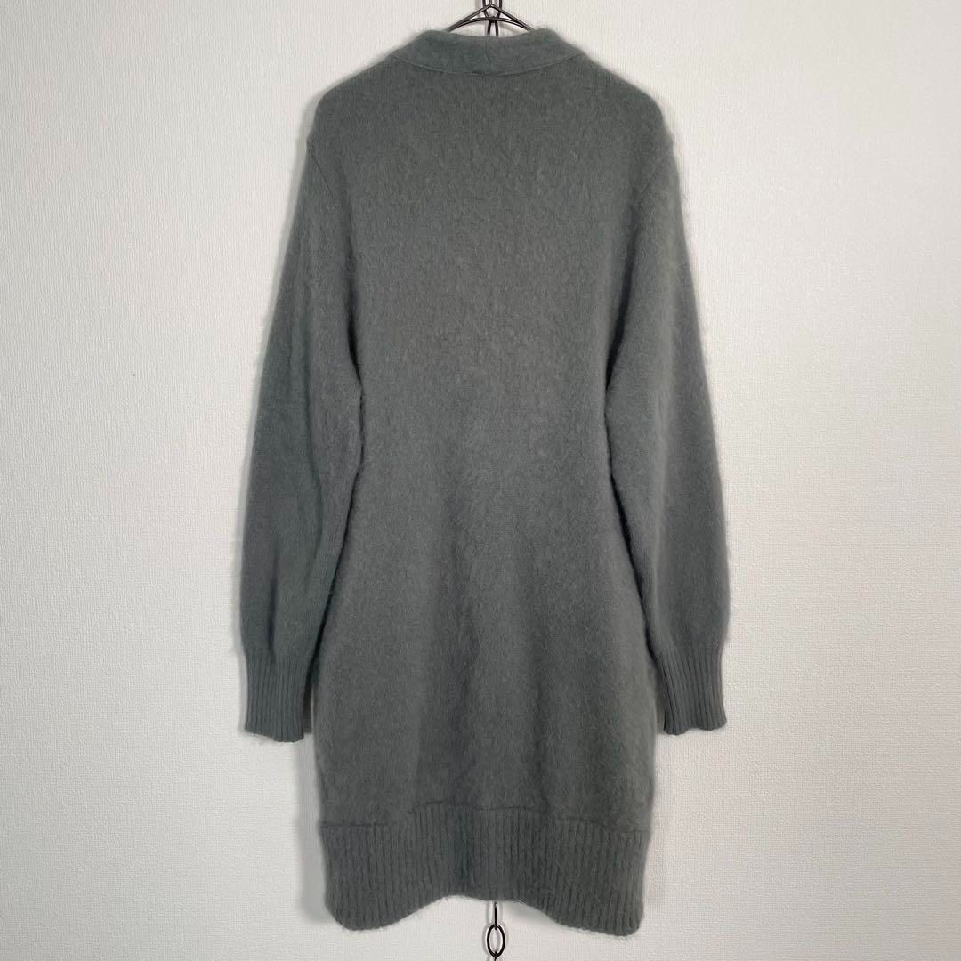  MIHARA アンゴラウール カーディガン ロング丈 ミハラヤスヒロ サイズ38 グレー系 長袖 カーディガン ボレロ アンサンブル