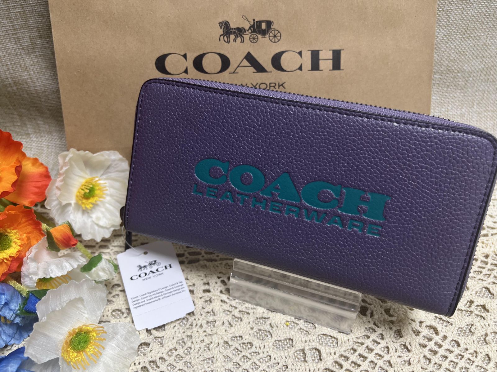 コーチ 長財布 COACH 財布 アコーディオン ラウンドファスナー ロング