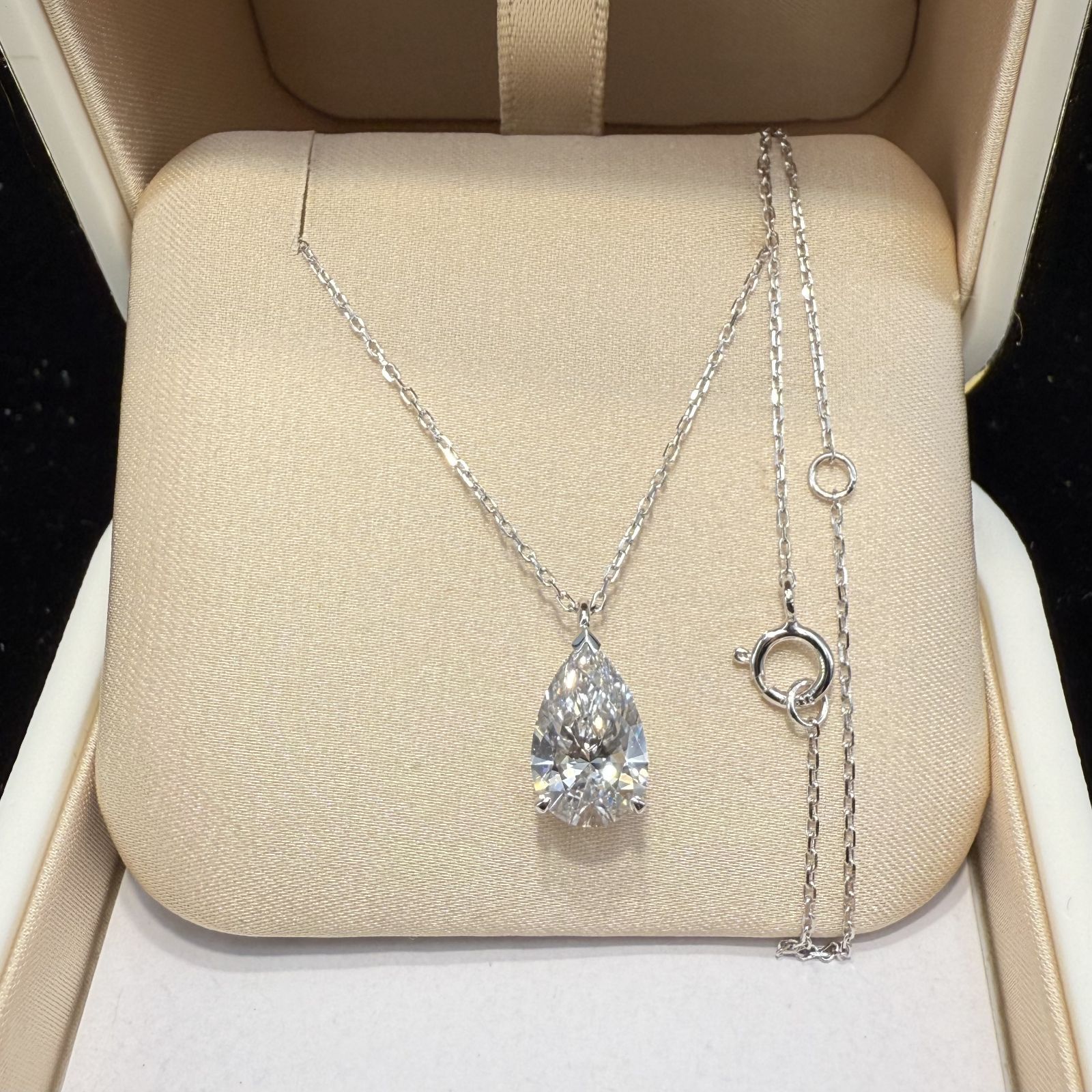 PT950 1.52ct E VVS2ラボグロウンダイヤモンドネックレス IGI