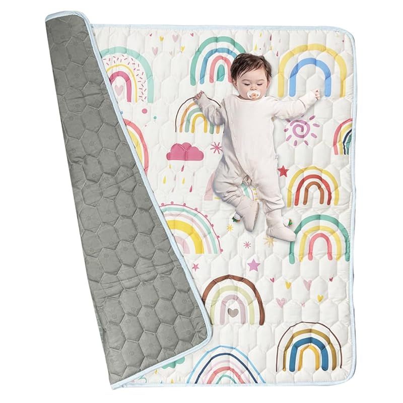 安い，お得 Fairy Baby プレイマット 赤ちゃん ベビーマット 127×127×1.5cm クッションマット フロアマット 綿 洗える 厚手 滑り止め 防音 子供 キッズ 遊び 可愛い 衝撃緩和 床暖房対応 出産祝い プレゼント 1 知育玩具