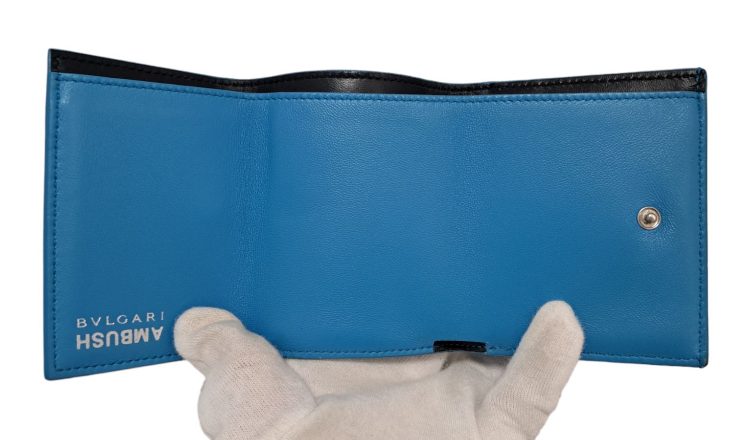 ブルガリ 財布 AMBUSH コラボ セルペンティ 三つ折り ブルー レザー メンズ レディース コンパクト BVLGARI 290361 - メルカリ