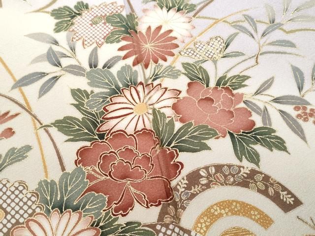 平和屋着物○豪華振袖・長襦袢セット 草花文 暈し染め 金彩 さが美扱い