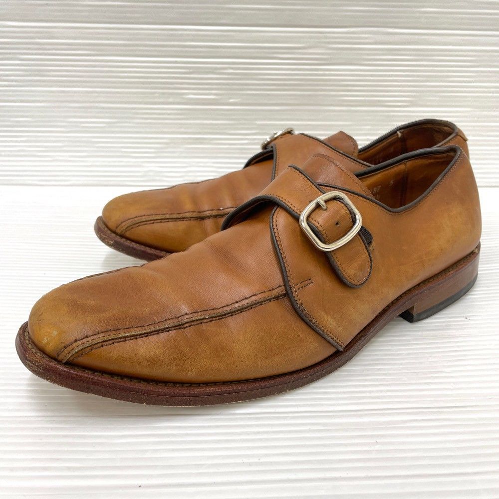 アレン エドモンズ Allen Edmonds Concord レザー モンクストラップ ドレスシューズ 外羽根 サイズ：US10 1/2 B キャメル MADE IN U.S.A