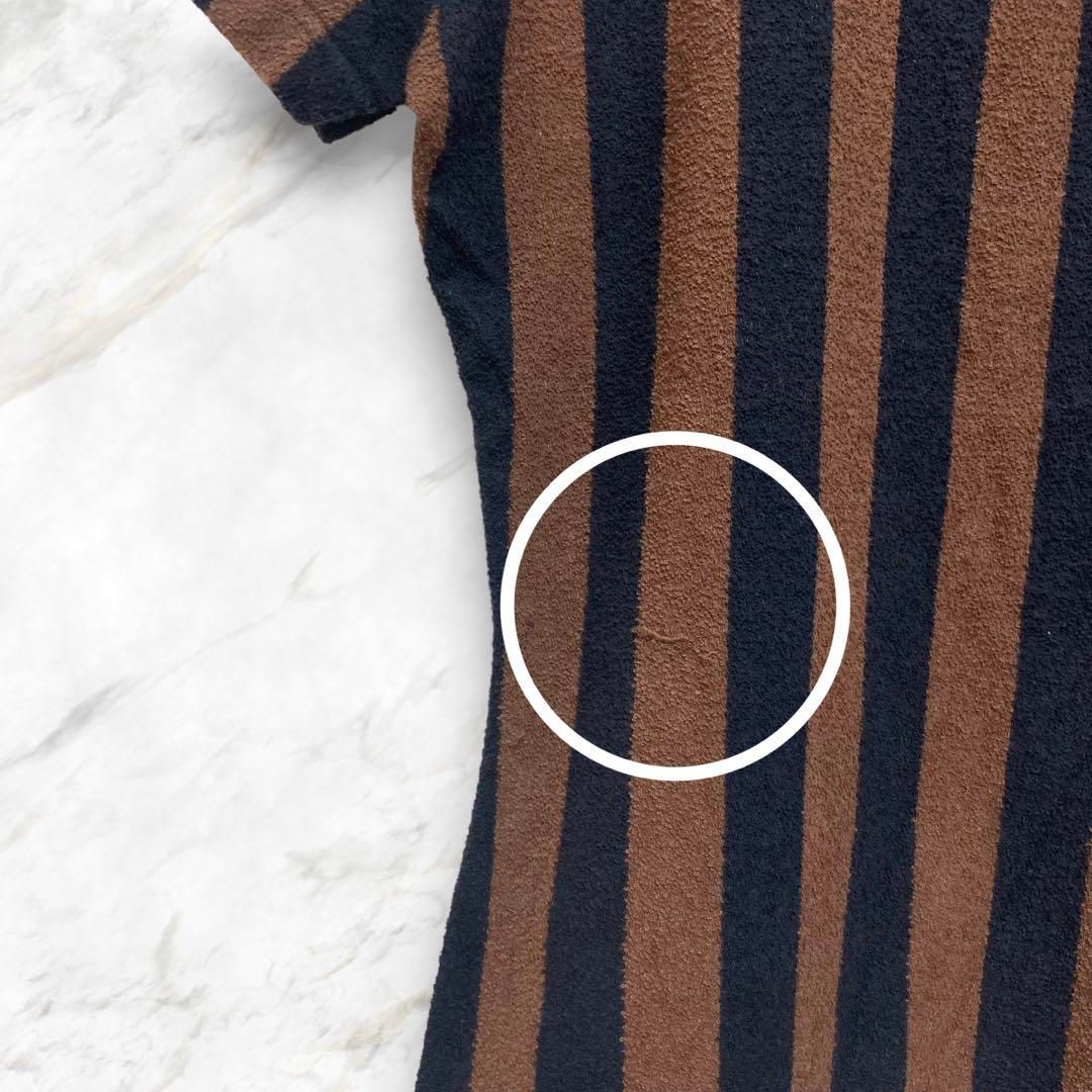 訳あり】FENDI フェンディ パイル地 ストライプ ペカン柄 T