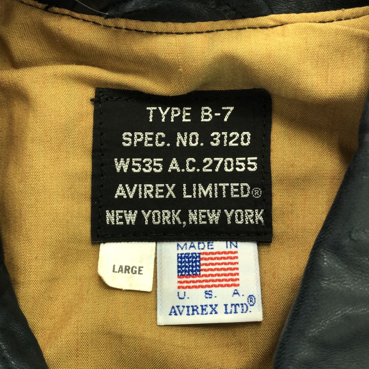 USA製 ビンテージ AVIREX アヴィレックス 3120 816-47 B-7 レザー