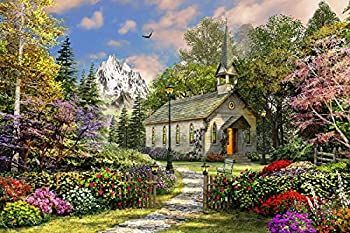 Springbok Puzzle Mountain View Chapel - 500 Piece Jigsaw Puzzle - Large 48cm by 60cm - Made in USA - Unique Cut Interlocking Piece