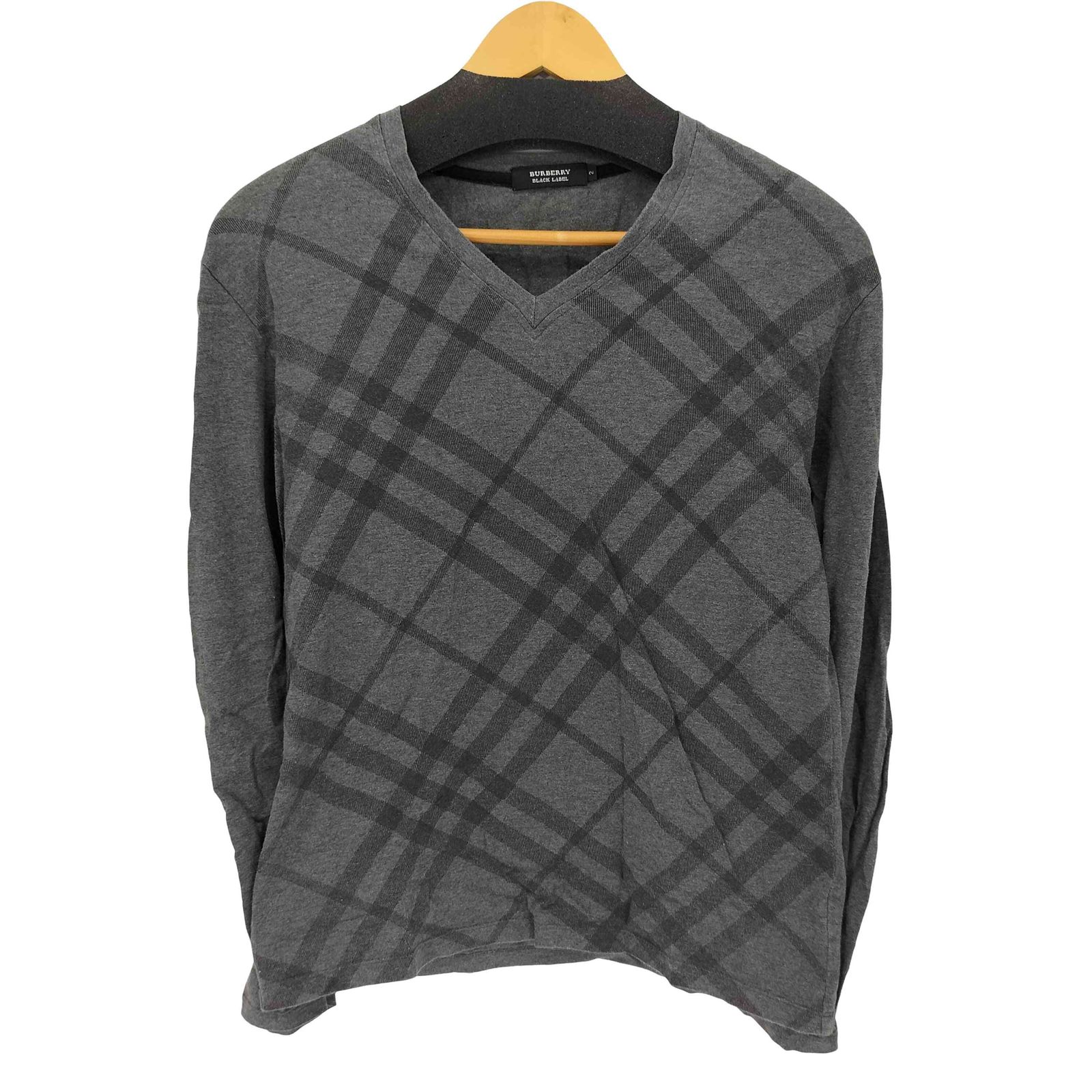 【定価2.2万】未使用品 バーバリー モックネック カットソー ノバチェック 黒 バーバリーブラックレーベル BURBERRY BLACK LABEL ノバチェック