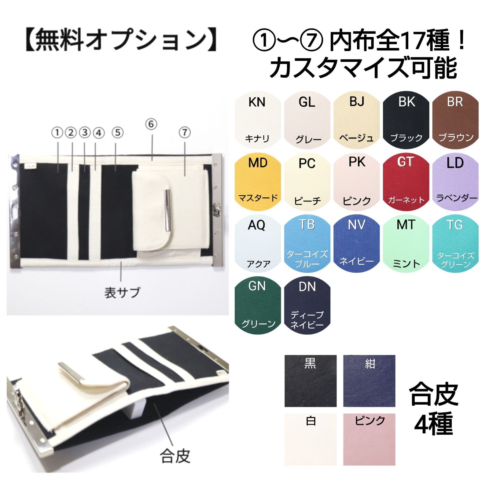 tah.B】コンパクト☆ 直線口金の二つ折り財布 北欧柄 tahti