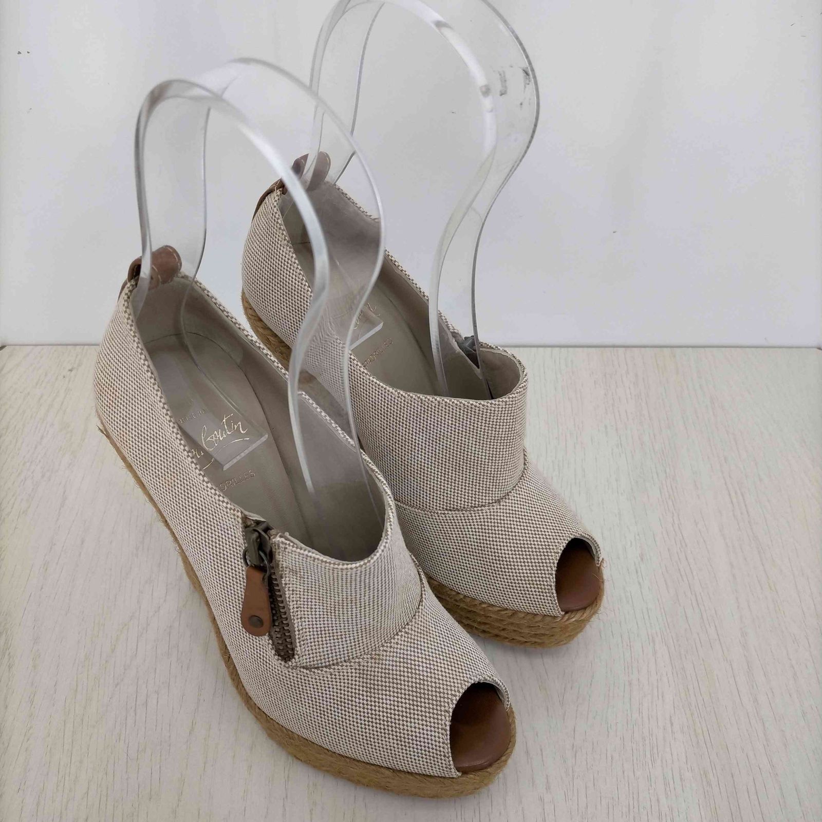 クリスチャンルブタン CHRISTIAN LOUBOUTIN Espadrille Wedge Platform Ankle Booties エスパドリーユ ウェッジソールサンダル レディース  35