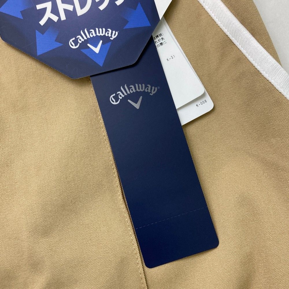 サイズ：L CALLAWAY キャロウェイ  タック入り ストレッチロングパンツ  ベージュ系 [240101415235] ゴルフウェア レディース ストスト サイズ：L CALLAWAY キャロウェイ タック入り ストレッチロング