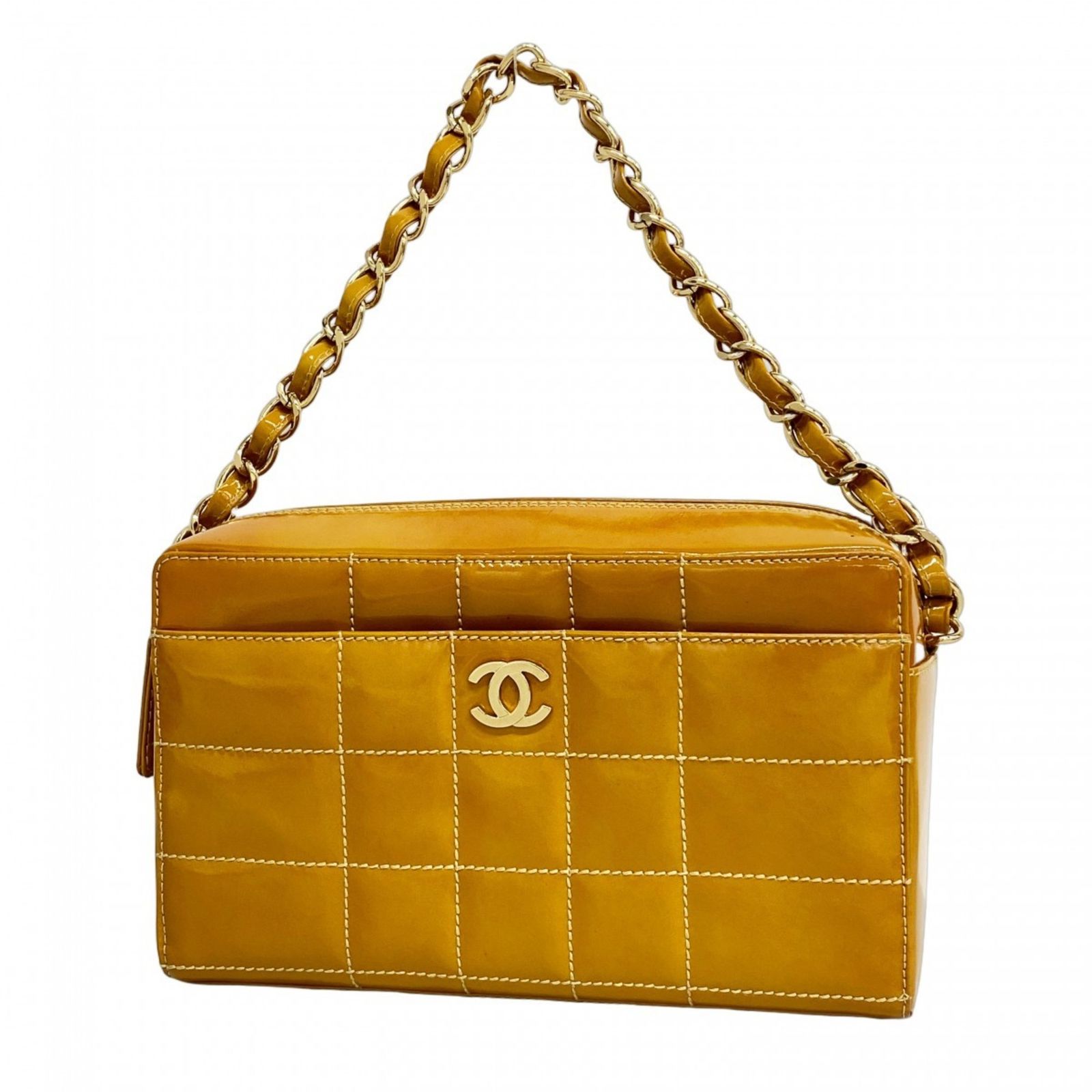 2023メティエダール◆送料無料！【CHANEL】パテント イエロー シャネル(Chanel) シャネル ショルダーバッグ チョコバー