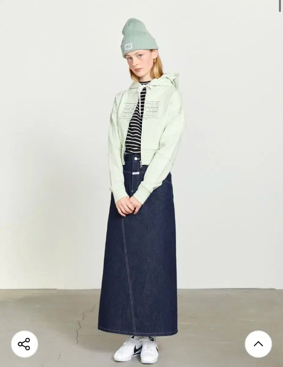 マリテフランソワ クロップド ジップアップ ライト グリーン M