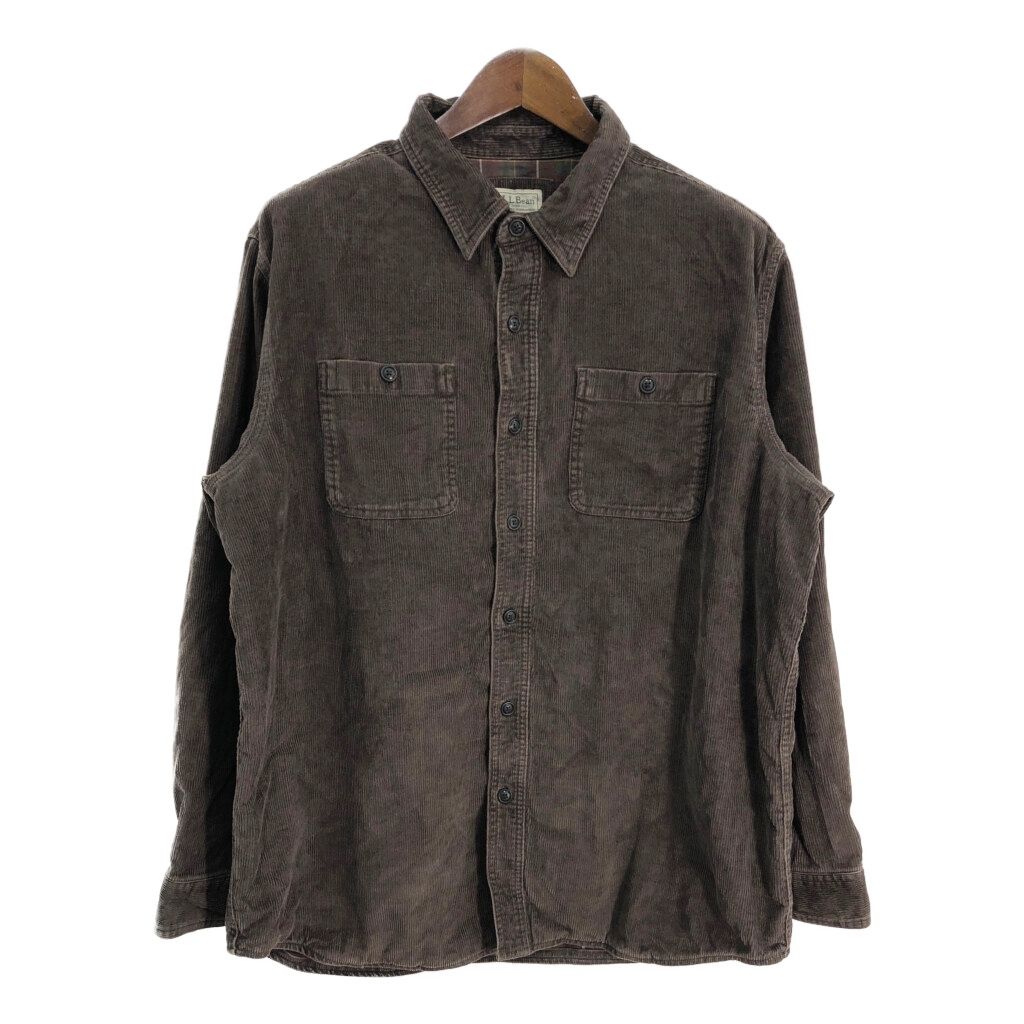 L.L.Bean エルエルビーン コーデュロイシャツ アウトドア ブラウン (メンズ L) 中古 古着 S7570