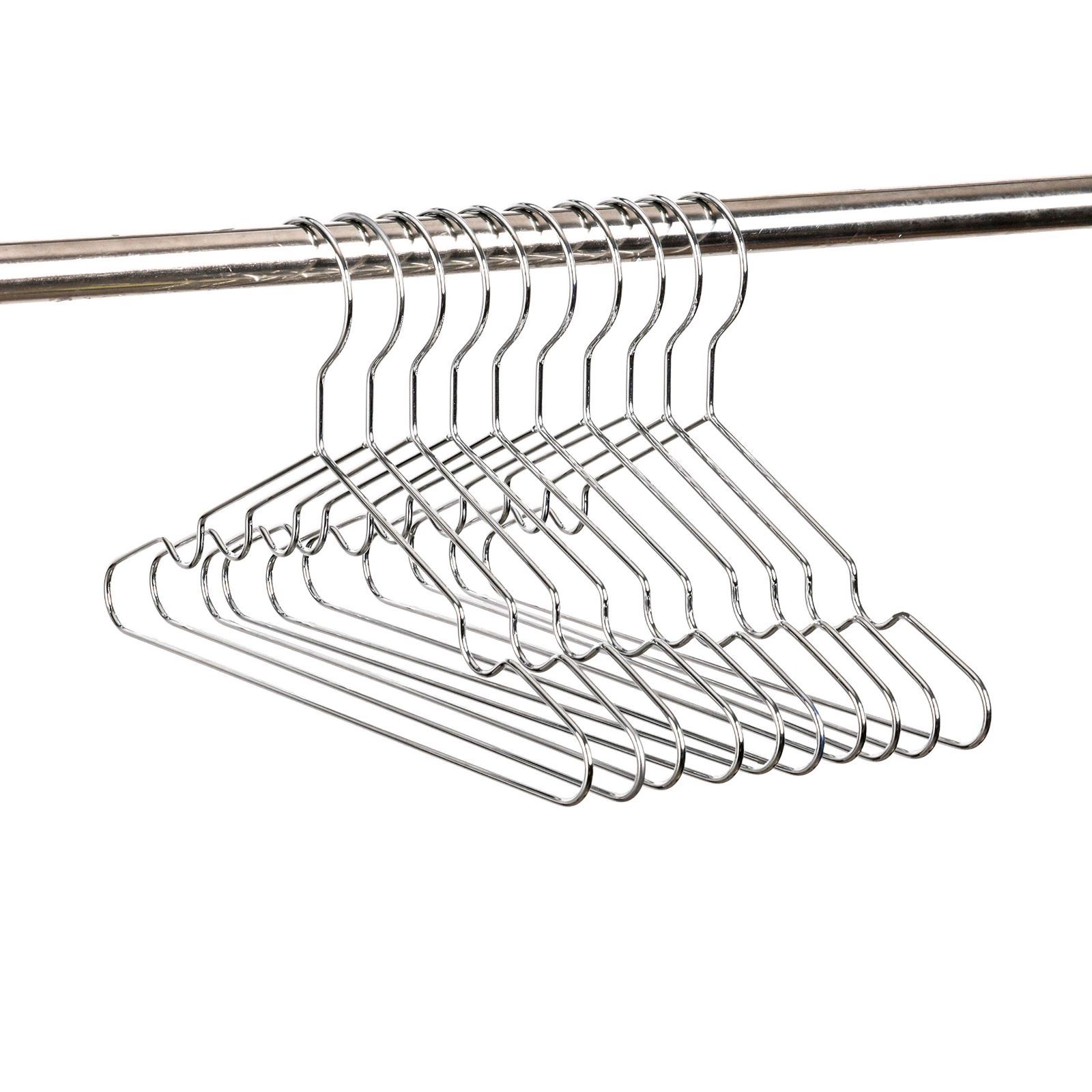 Amber Home ベビーハンガー 20本組 子供用 シルバー 蛍光剤なし メタルハンガー エレガント 衣類金属ハンガー スーツ Tシャツ ジャケット ドレス タオル用 頑丈 耐用 コンパクト 滑り止め 収納 幅30 cm