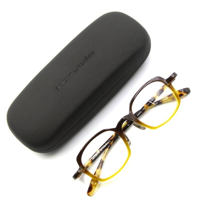 FACTORY900 × VioRou ファクトリー900 ヴィオルー メガネフレーム Ai アイ スクエア 318 brown yellow two-tone65007933