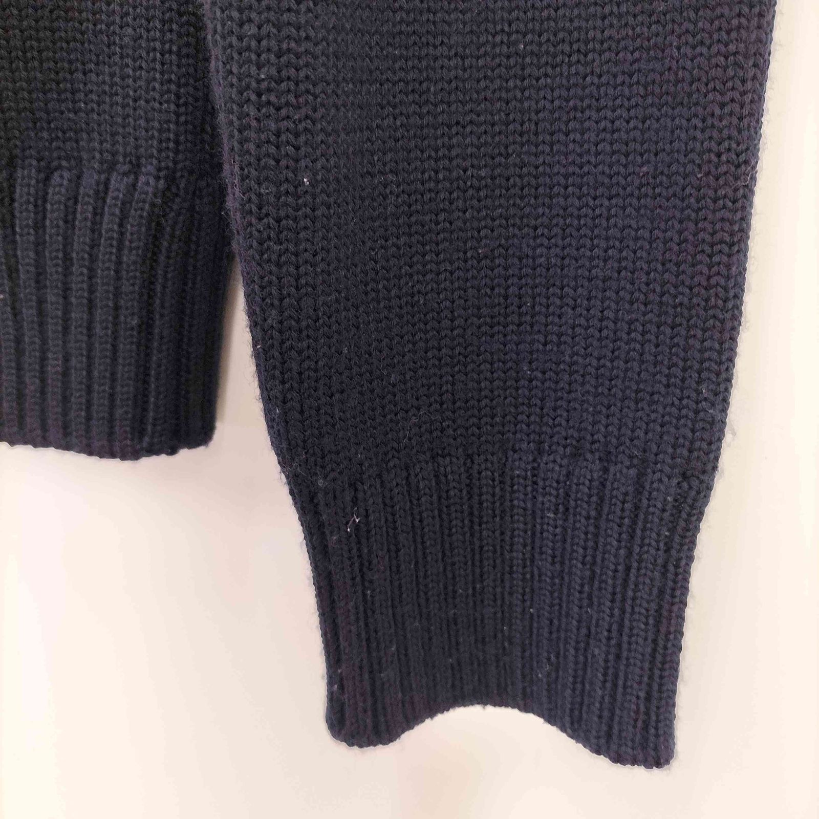 鎌倉シャツ 134 スタンドカラーカーディガン ウール ブルー メンズ XL