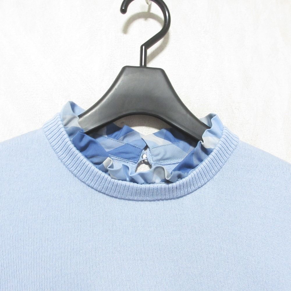 ブルーレーベルクレストブリッジ ニット フリル チェック