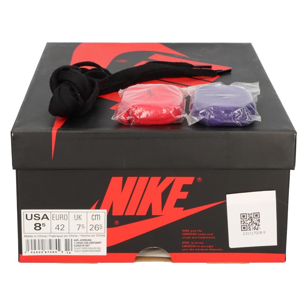 NIKE SB (ナイキエスビー) AIR JORDAN 1 RETRO HIGH OG DEFIANT LAKERS CD6578-507  エアジョーダン1 ハイ ディフィアント レイカーズ シカゴ ハイカットスニーカー US8.5/26.5cm マルチ