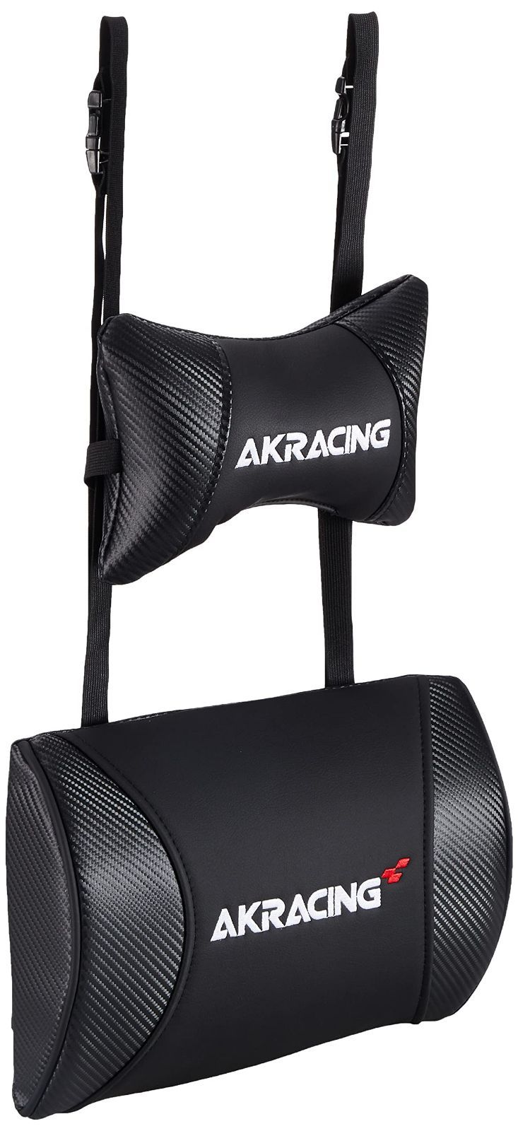 【在庫処分】AKRacing クッションセット 交換用ヘッドレスト+ランバーサポートセット PUレザー カーボンブラック