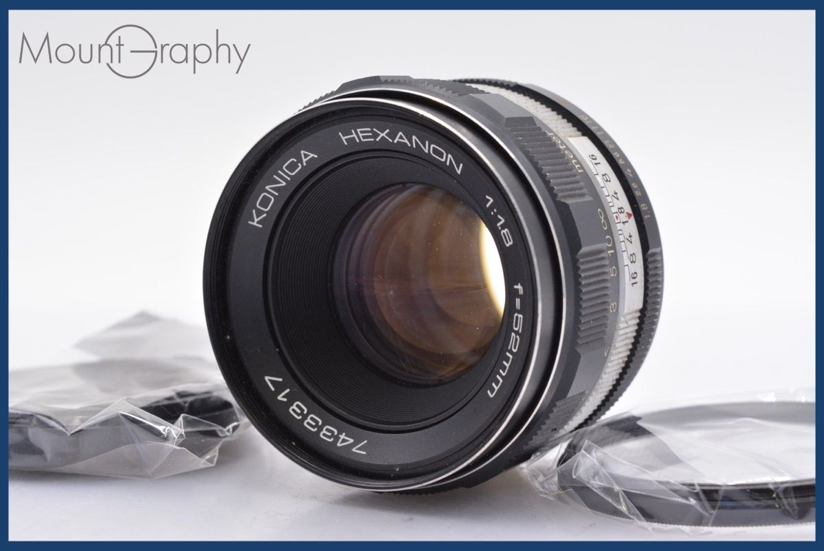 実用 コニカ Konica HEXANON 52mm F1.8 前キャップ-レンズフィルター付 同梱可 mj2786