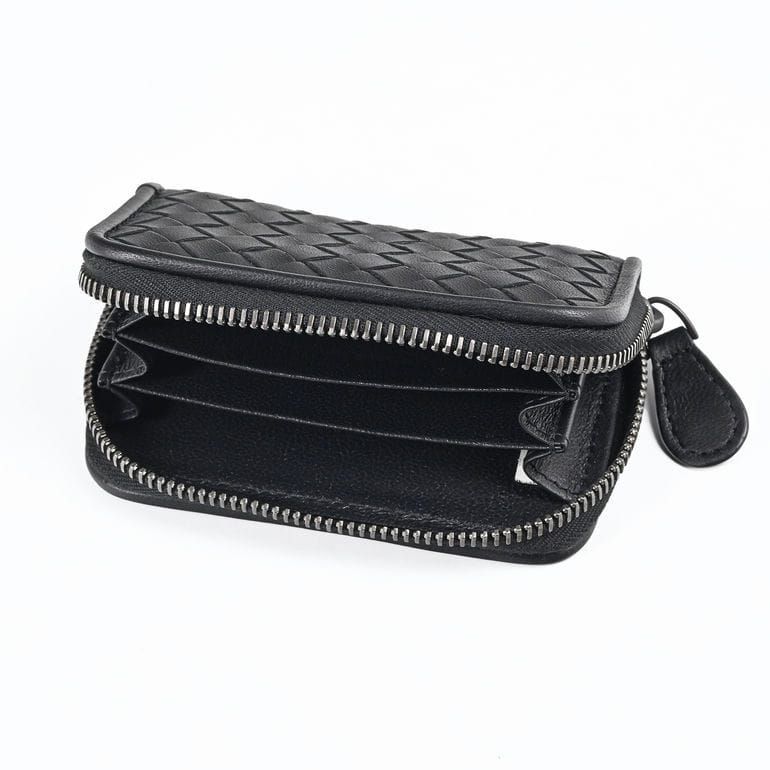 [美品]ボッテガヴェネタ　名刺入れ　黒　イントレチャート ボッテガヴェネタ カードケース 名刺入れ メンズ イントレ