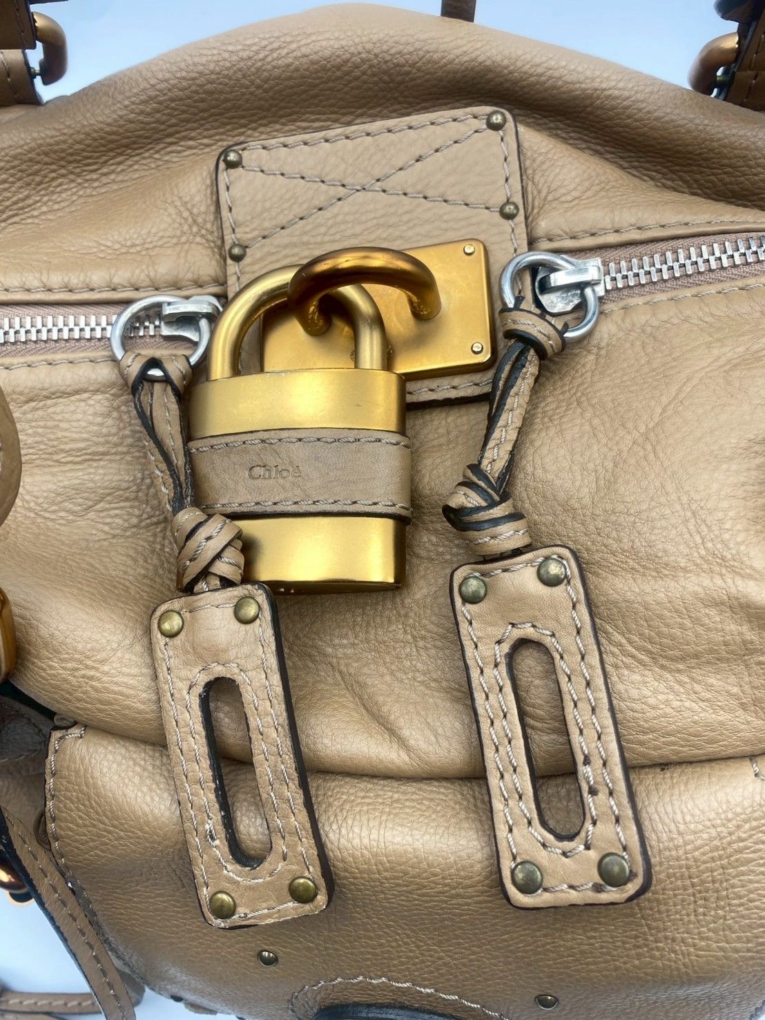 【良品】Chloe パディントン　ゴールドベージュ　Y2K ハンドバッグ肩掛け 良品】Chloe パディントン ゴールドベージュ Y2K ハンドバッグ