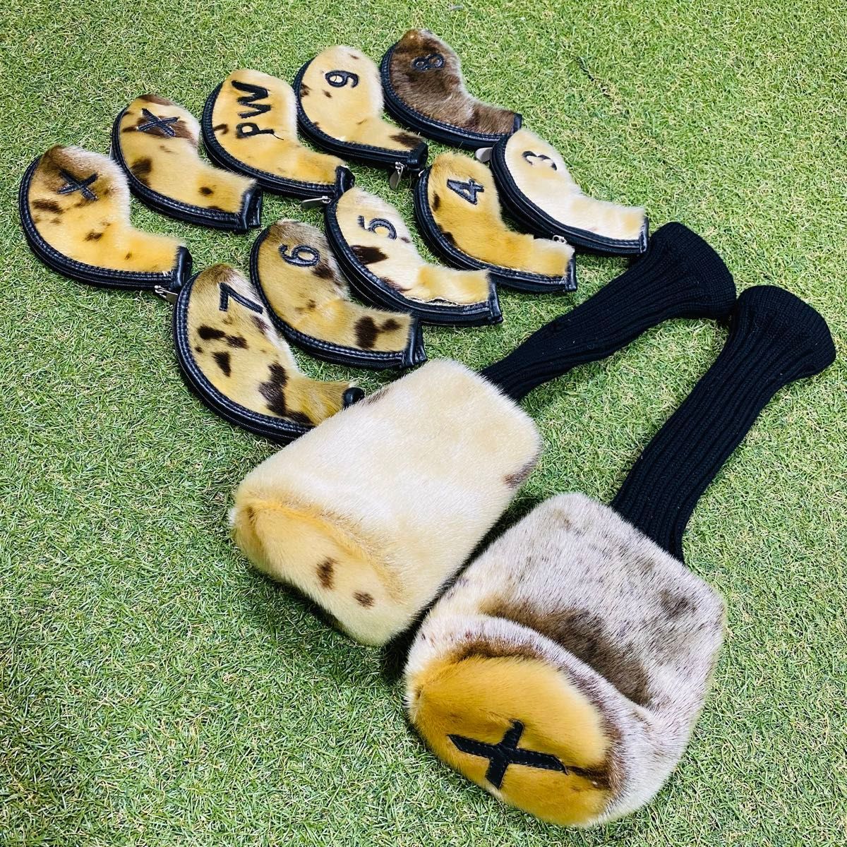 希少品】アザラシ本革製 海豹毛皮 カート式 キャディバッグ 付属