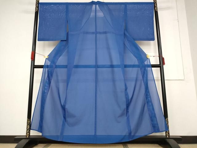 平和屋着物＊夏物 色無地 絽 紺瑠璃色 洗える着物 AABB5905st