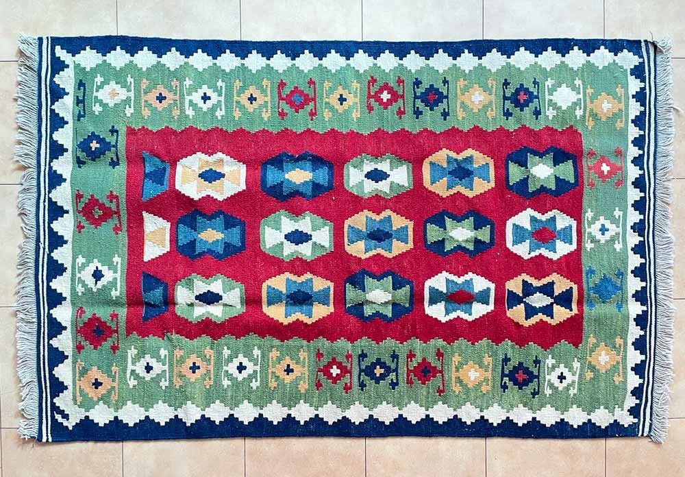 ペルシャキリム シラーズ産 カシュカイ族ウール100% 手織りトライバル