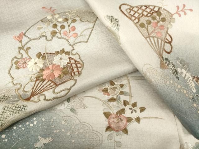 平和屋着物○訪問着 友禅 雪輪吉祥花文 金彩 正絹 逸品 AABC9273ck