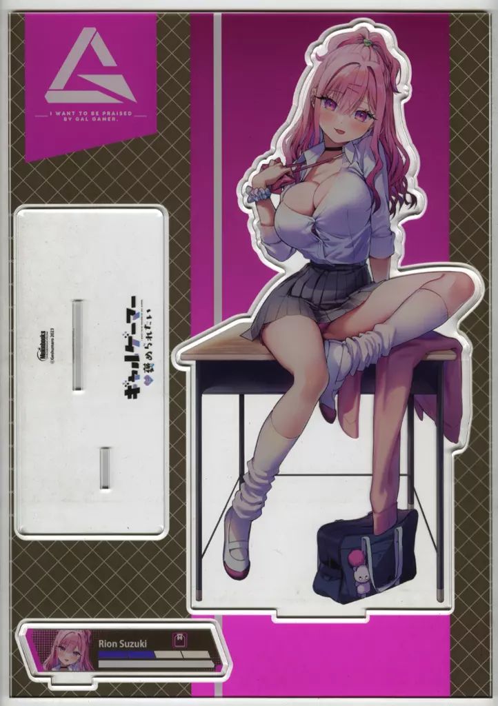 【中古】アクリルスタンド・アクリルパネル 鈴木莉音 A3超でかアクリルスタンドフィギュア 「ギャルゲーマーに褒められたい」 第16回 メロンブックス漫画祭り ～2023 Winter～受注グッズ