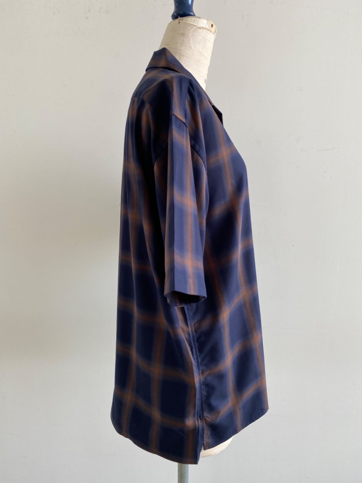 【美品】EEL  Party 日本製 ラウンドカラー シャツ ネイビー I cotoni di Albini ニューポートブレザー(11683660-2024
