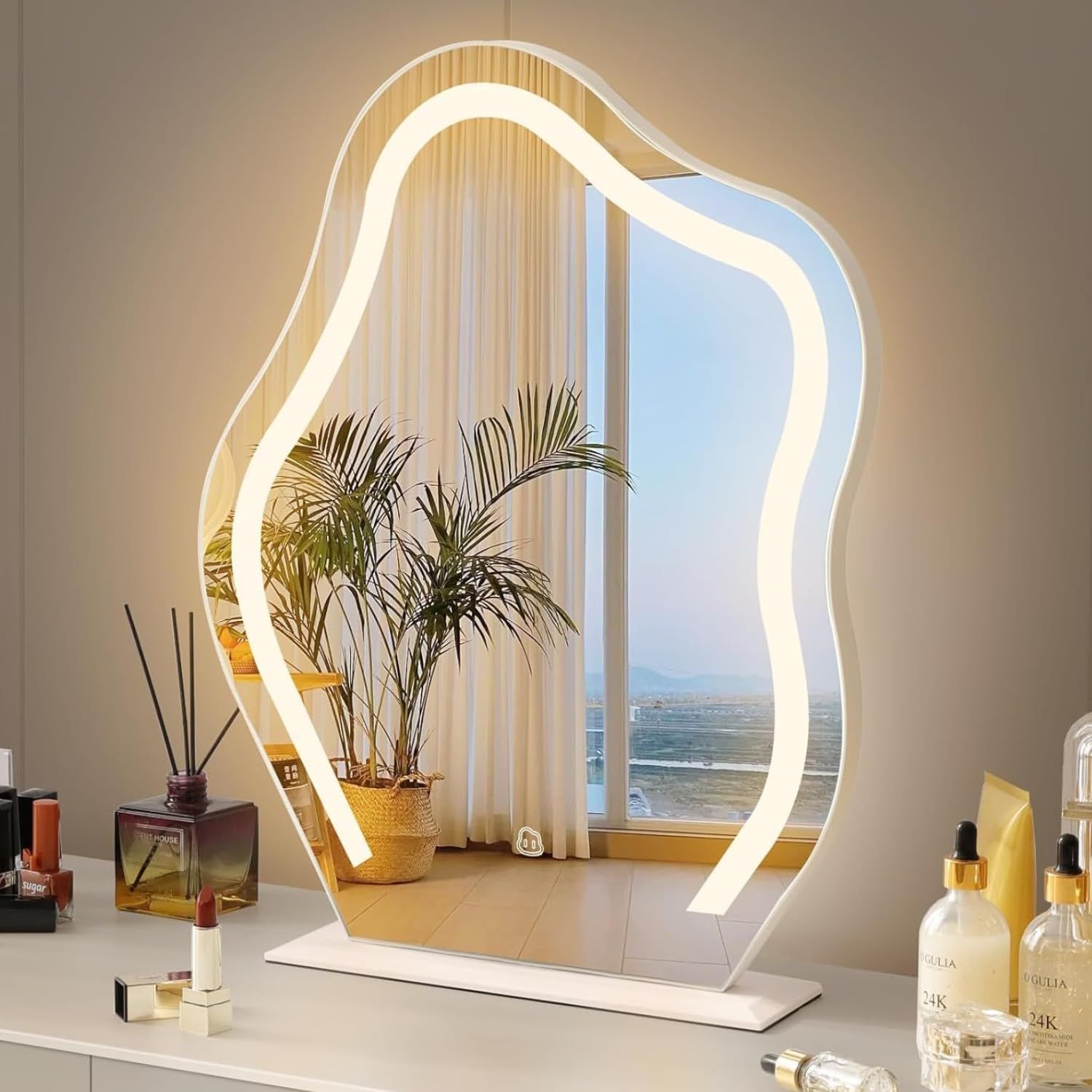 割れない鏡 スタンドミラー 全身鏡 幅80×高さ160cm スタンド付き（金